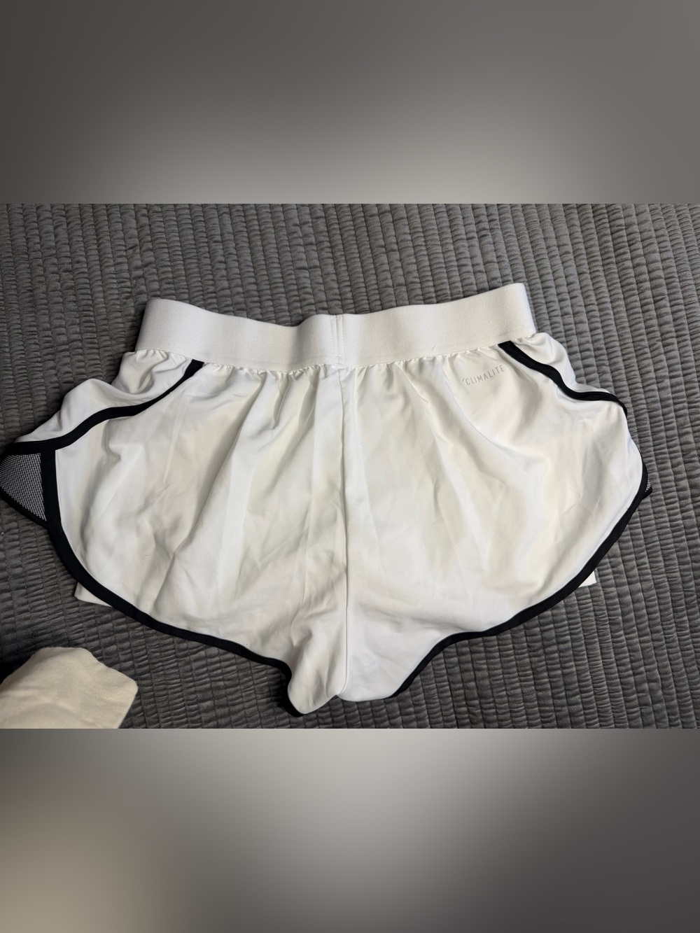 adidas White Climalite Shorts with Black Accent MED - Picture 2 of 4